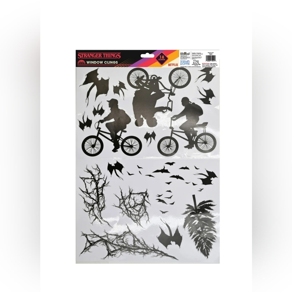 NEW IN PACKAGE!!! Netflix Stranger Things Window Clings SET OF 2!!